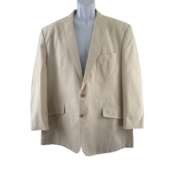 Calvin Klein Other - Calvin Klein Cream Pinstripe Cotton Blazer Sport Coat Jacket Men's 46R Coastal